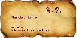 Mandel Imre névjegykártya